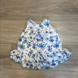 Old Navy Blue and White Floral Dress Size 12-18 months